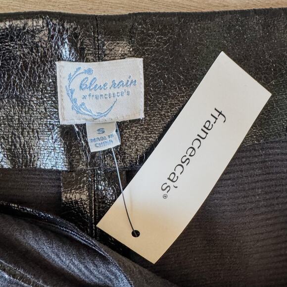 NWT-Francesca's Gwen Faux Black Leather Full Zip Up Mini Skirt, Women’s Small - Picture 6 of 11